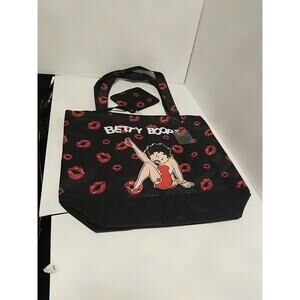 New Betty Boop Tote Bag Kisses Nylon Carry With Pouch Betty Boop Lining